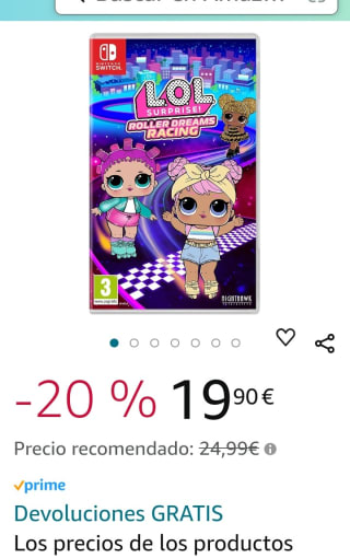 L.O.L Surprise Roller Dreams Racing Nintendo Switch por 19,90€.
