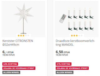 Tot 80% korting op kerst artikelen bij Jysk