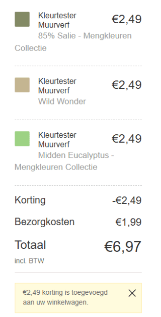 2+1 gratis op Kleurtesters via Flexa.