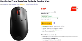 SteelSeries Prime Draadloze Optische Gaming Muis voor €68,99 bij Bol.com