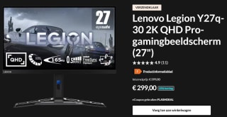 Lenovo 27" gaming monitor Legion Y27q-30 - Zwart voor €299 bij Lenovo