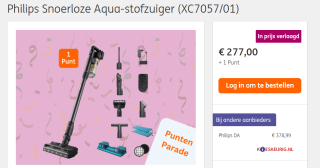Philips 7000-serie Steelstofzuiger Aqua voor €277 + 1 ING punt