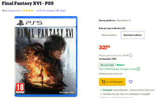 Final Fantasy XVI voor €32,90 bij Bol.com