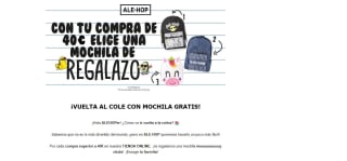 Regalo de mochila con tu compra de 40€ en Ale-Hope