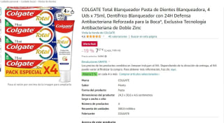 Pasta de Dientes Blanqueadora, 4 Uds x 75ml Colgate por 7,27€
