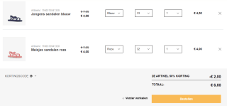 2e artikel 50% korting op zomerse schoenen bij Scapino