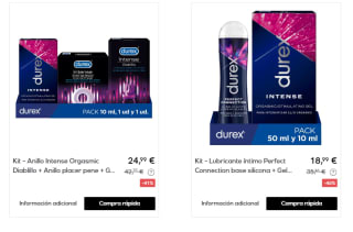 Kit Durex Conejito vibrador Vibe & Tease + Lubricante de base agua Efecto calor + Efecto frío por 42,99€