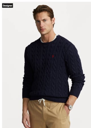 Polo Ralph Lauren Kabelgebreide katoenen trui voor €139,95 bij Zalando