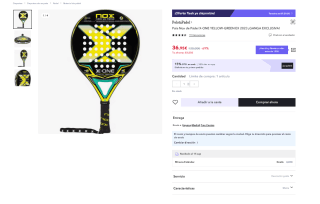 Pala Nox de pádel x-one yellow-green ex 2023 por 25,86€