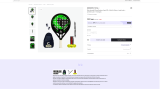 Pala de padel Vibora Bamboo Liquid 22 + Mochila Vibora + bote bolas + protector pala por 103,125€