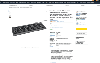 Teclado USB con cable QWERTY italiano con cable Trust Taro por solo 4,87€