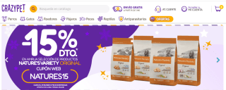 15% de descuento en Natures Variety perro y gato