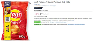 10 Bolsas de Lay'S Patatas Fritas Al Punto de Sal 150g por 8.5€