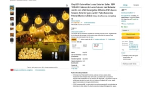 OxyLED Guirnaldas Luces Exterior Solar 18M 100LED Cadena de Luces Solares Led Exterior Jardin con USB Recargable 8Modos IP65 por 13,19€