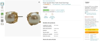 Aretes Kate Spade NY Stud Earrings por $390 en Amazon