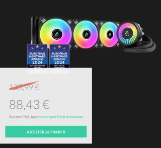 Refroidisseur à eau pour processeur 360 A-RGB à 88,43€