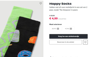 Happy Socks The Simpsons Bart Gift Set 2-Pack voor €4,24 bij Peek & Cloppenburg