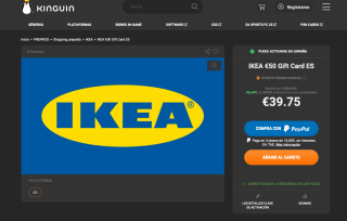 Tarjeta regalo IKEA de 50€ por solo 39,75€