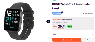 OOQE WATCH PRO 6 - Smartwatch voor €45,90 bij Ibood