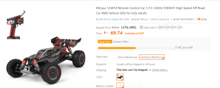 Wltoys 124010 RTR 1/12 2.4G 4WD RC Auto voor €69,74 bij Tomtop