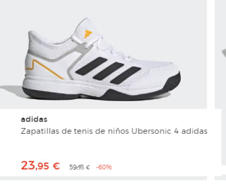 Zapatillas de tenis de niños adidas Ubersonic 4 por 23.95€