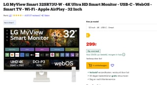LG MyView Smart 32SR73U-W 32" TV voor €299 bij Bol