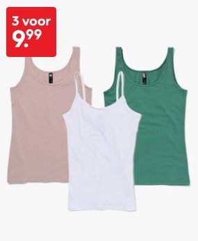 3 dameshemden voor €9,99 bij HEMA