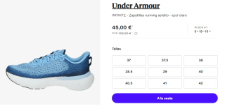 Zapatillas de Mujer Under Armour Infinite por 45€