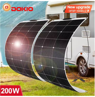 DOKIO 18V 200W/200W conjunto de paneles solares flexibles por 78,97€