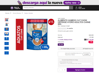 Alimento húmedo Cat Chow Defende Hydro Adultos Carne 85g por $5.990