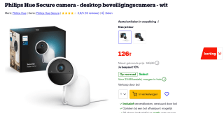 PHILIPS HUE Philips Hue Secure Desktop Beveiligingscamera voor €126 bij Bol