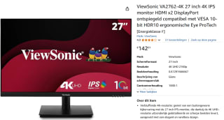 ViewSonic VA2762-4K 27 inch 4K IPS monitor voor €142,01 bij Amazon België
