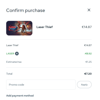 Laser Thief VR voor €7,20 dmv code via Meta Quest