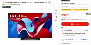 TV 48" LG OLED48C46LA.AEU 4K Smart TV por 779,99€