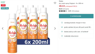 6x 200ml Robijn drywash voor €26,13 bij Kleertjes