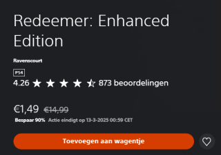 Redeemer: Enhanced Edition voor €1,49 in de Playstation Store