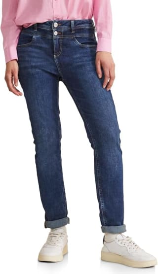 STREET ONE High-waist jeans QR JANE met elastaan in slim fit voor €16,19 bij Amazon