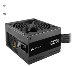 Fuente de Alimentacion Corsair CX750 750 W 80 Plus Bronze por 64.99€