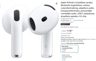 Apple AirPods 4e generatie met actieve ruisonderdrukking voor €179 bij Amazon