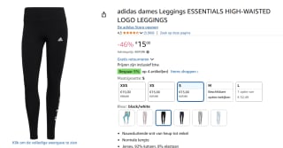 Dameslegging adidas Essentials High-Waisted Logo voor €15 bij Amazon