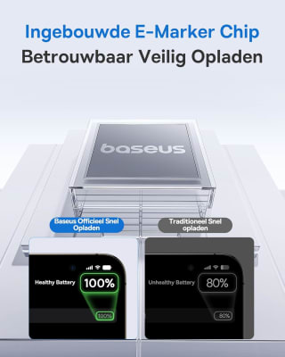 Baseus USB C-kabel met Digitaal Display, 100 W 1M voor €6,79 bij Amazon