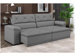 Sofá Retrátil e Reclinável com 3 Lugares, modelo Veludo Caribe - R$ 1.019,99