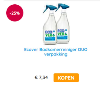 25% korting op Ecover duo verpakkingen bij BigGreenSmile