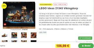 LEGO Ideas 21343 Vikingdorp voor €106,99 bij Proshop