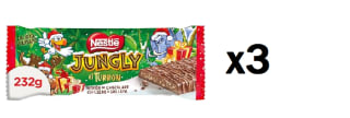 3 Tabletas de Turrón de chocolate con leche y galleta NESTLÉ JUNGLY 232 g. por 6.38€