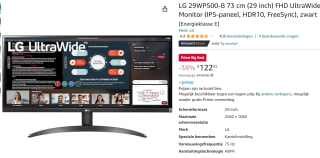 LG 29WP500 - Full HD IPS UltraWide Monitor - 29 Inch voor €122,55 bij Amazon