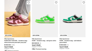 Diverse Nike Dunk sneakers vanaf €47,96 dmv code bij Zalando