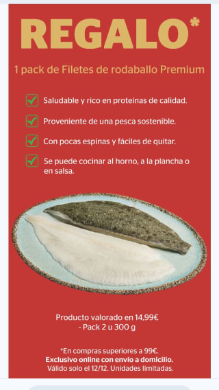 Regalo pack rodaballo premium por compra de +99€