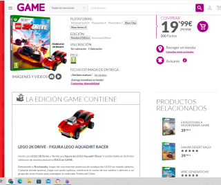 Videojuego Lego 2K Drive Xbox Series X + figura de LEGO Aquadirt Racer transformable en distintos vehículos por 19,99€