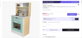 Cocina de madera 1 modulo con vitrocerámica, grifo y horno. por 38,99€